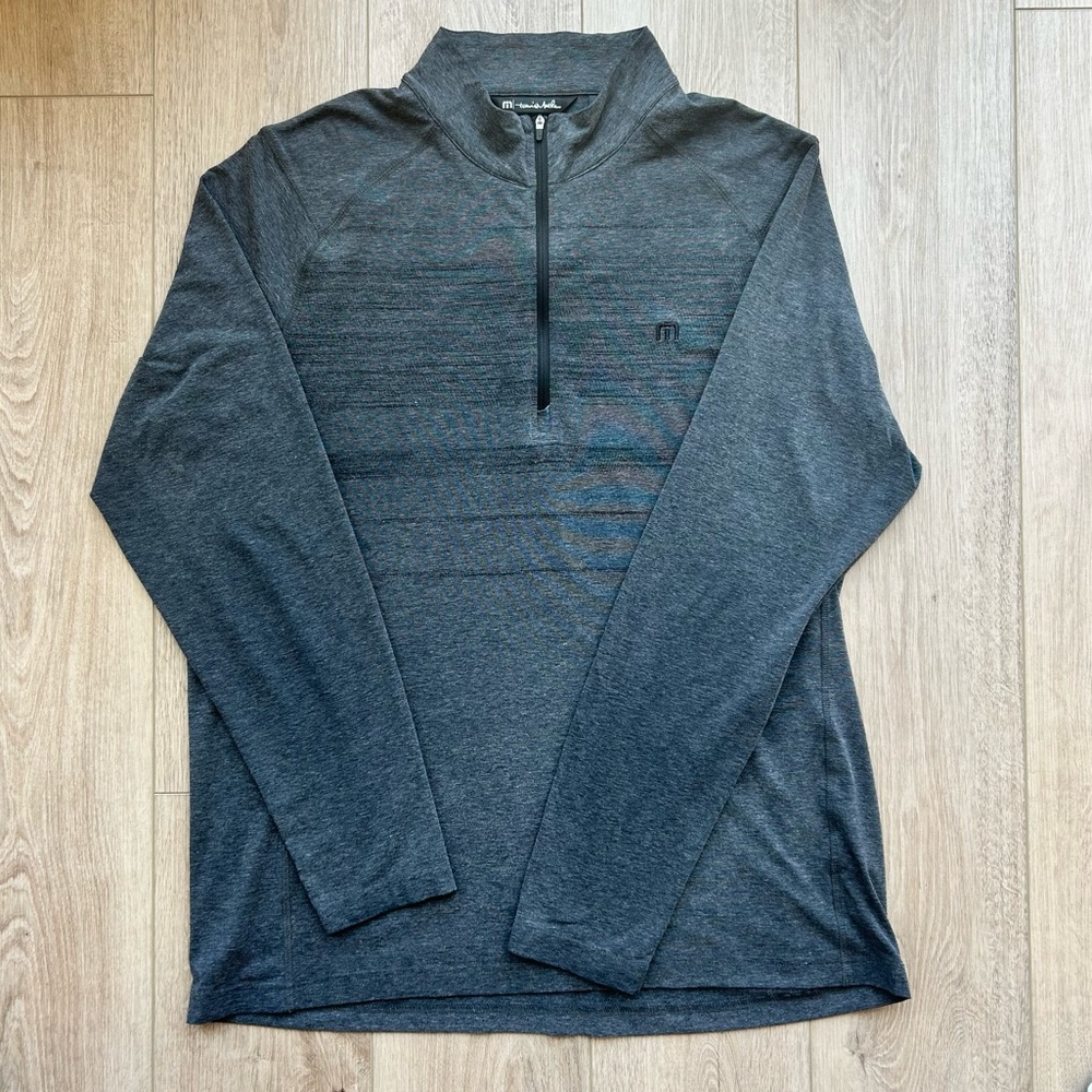 Travis Mathew Quarter Zip, Gray Long Sleeve Pullover